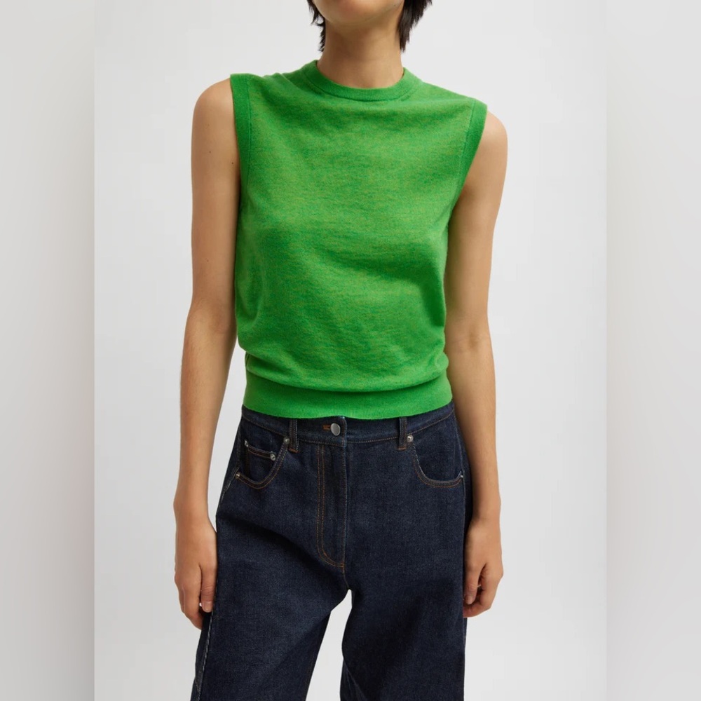 NEW $345 Tibi Skinlike Mercerized Tank Sweater (Large)